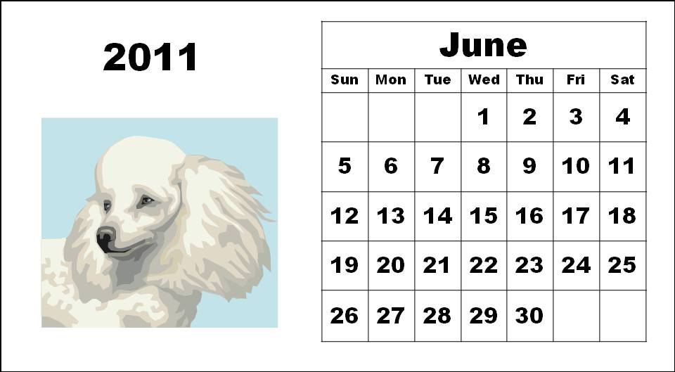 calendar template june 2011. Calendar Template - June