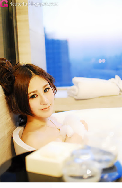 2 Tender the mold Wu Muxi - white bubble bath-very cute asian girl-girlcute4u.blogspot.com