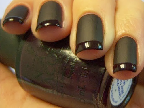 Black nails and black nail polish style for ladies