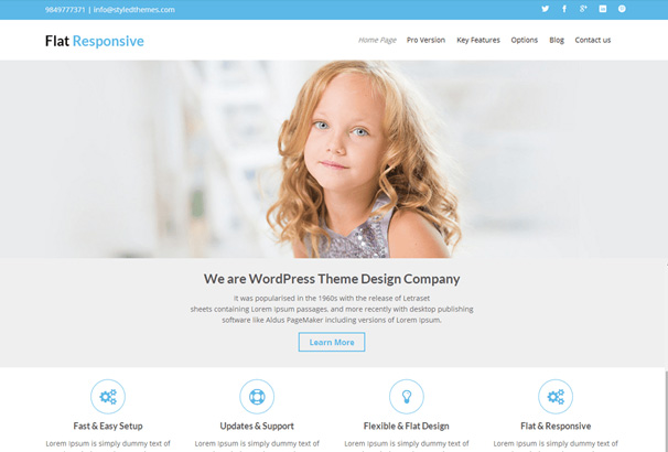 Flat Responsive Wordpress Theme 