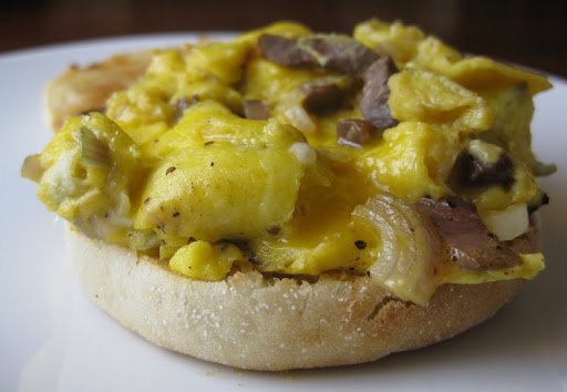 Pig's Heart and Egg Breakfast Sandwich