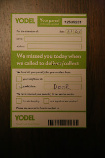 Yodel delivery notice