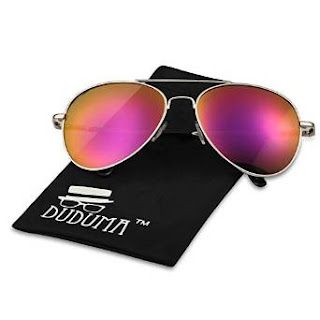 Mirror Lens Aviator Sunglasses w/ Flash Mirror Lens Uv400