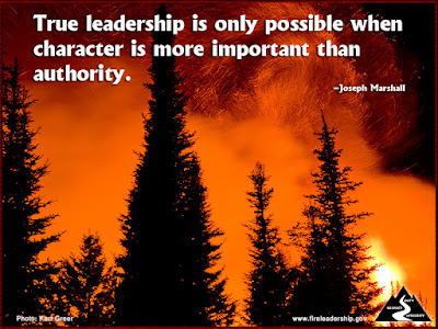 True leadership is only possible when character is more important than authority.  –Joseph Marshall