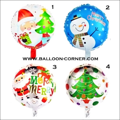 Balon Foil Bulat Seri MERRY CHRISTMAS