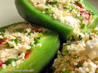 stuffed peppers with feta chili millet