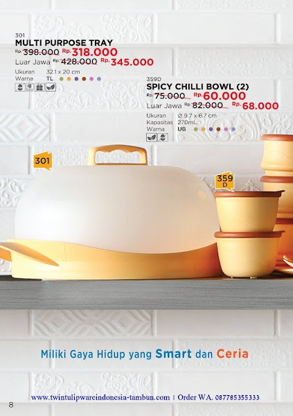 Promo Diskon Tulipware September 2017, Multi Purpose Tray (MPT), Spicy Chilli Bowl