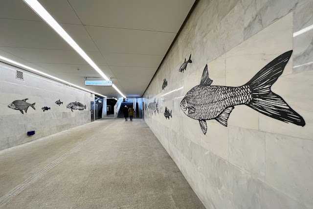 станция метро Нагатинский Затон, рыбы