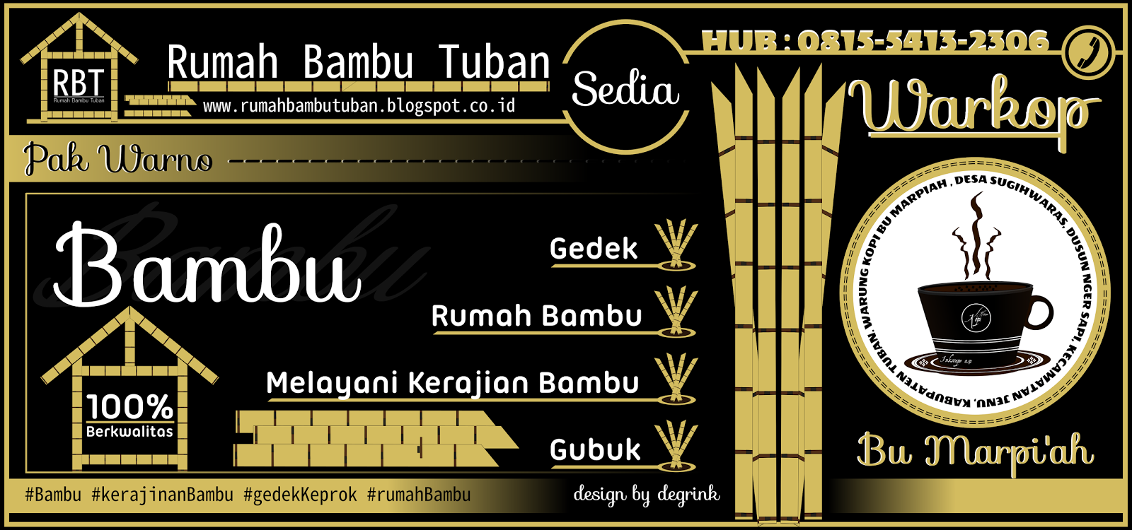  Desain  Banner  Rumah Bambu Tuban Pak Warno Warkop  Bu 