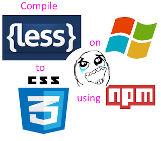 LESS CSS compile less to css on windows