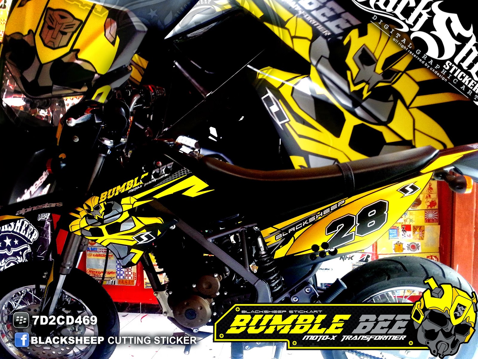 kawasaki d tracker bumble bee cutting sticker BlackSheep 