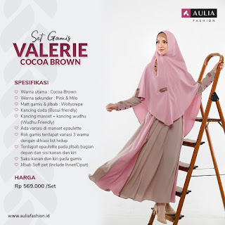 Koleksi Gamis Syari Muslimah Valerie Cocoa Brown Syari by AULIA Fashion