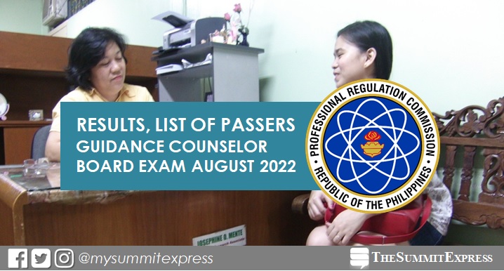 FULL RESULTS: August 2022 Guidance Counselor board exam list of passers, top 10