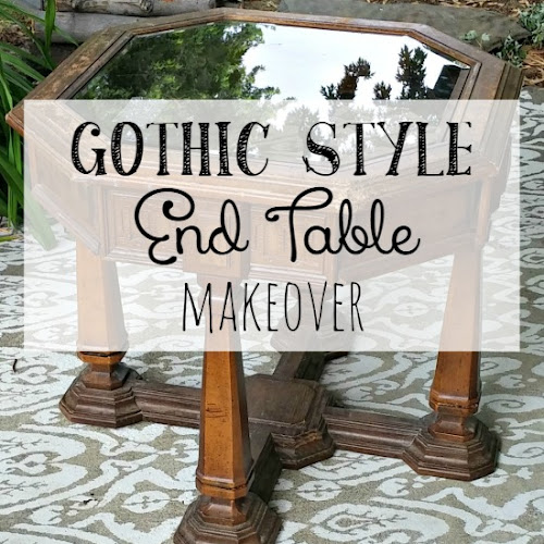 1970's Gothic Style End Table Makeover