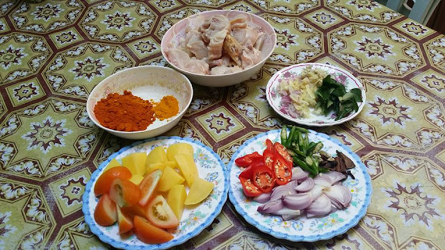 bahan-bahan Resepi Kari Ayam Style India