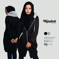 Jaket Hijab Balck Grey Simple