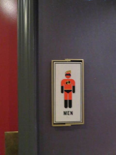 Mr. Incredible Mens Room Sign Lamplight Lounge Pixar Pier Disney California Adventure Disneyland