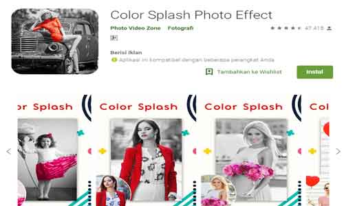 color splash aplikasi edit foto keren terbaik untuk android