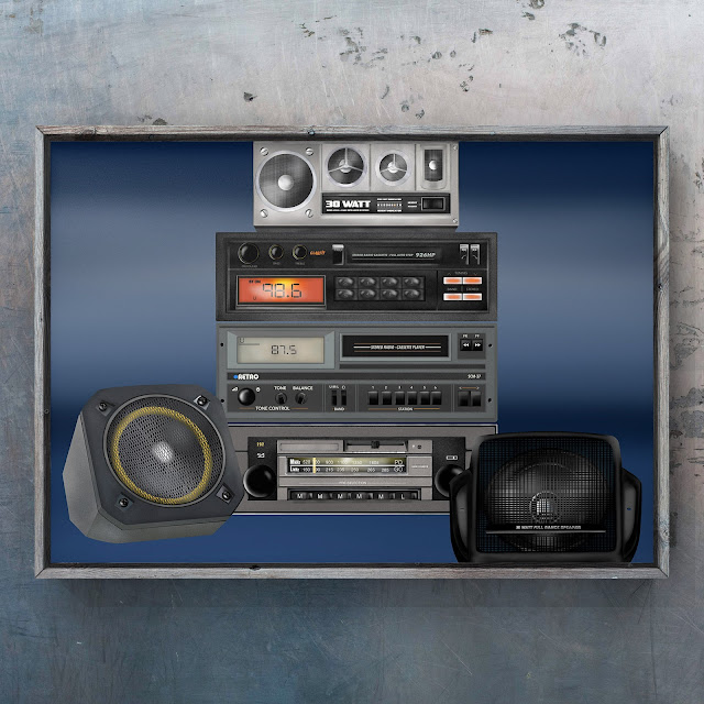 retro car radios artwork by Mark Taylor