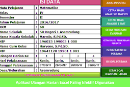 Aplikasi Ulangan Harian Excel Paling Efektif Digunakan