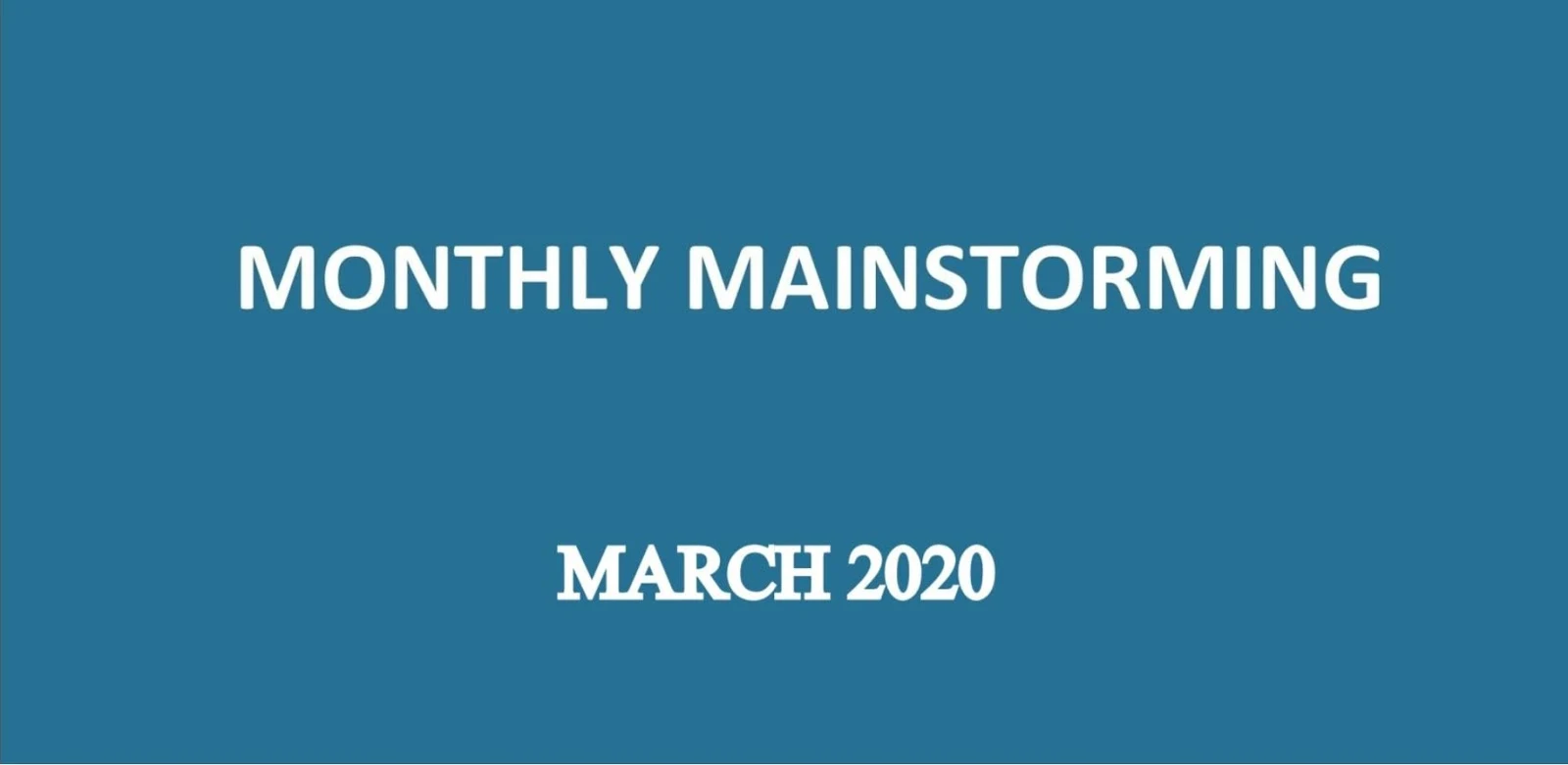 UPSC Mainstorming March 2020