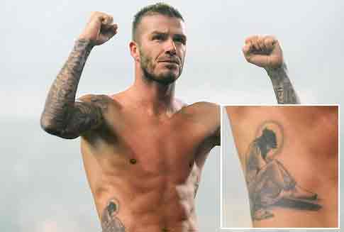David Beckham Tattoos Left Arm david beckham tattoos victoria