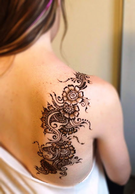 Neck & Back Mehndi Designs for girls on some special events 