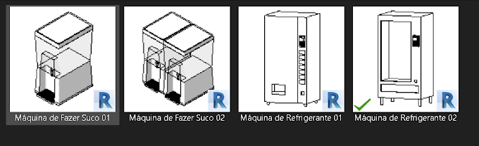 Máquinas de sucos e refrigerantes em Revit - Famílias Revit