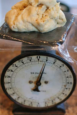 scale with dough