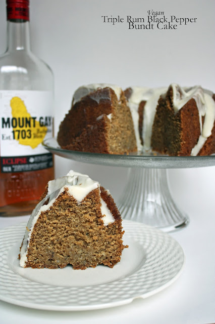 vegan triple rum back pepper bundt cake