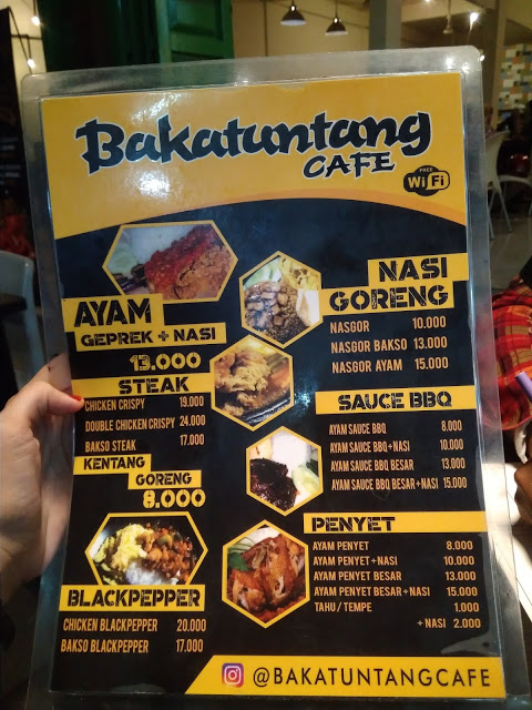 menu bakatuntuang cafe 