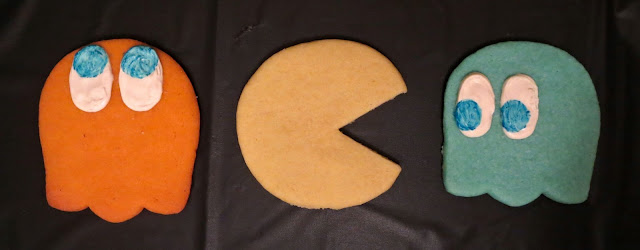 Retro Video Game Pac-Man & Ghost Sugar Cookies - Clyde, Pac-Man, & Inky