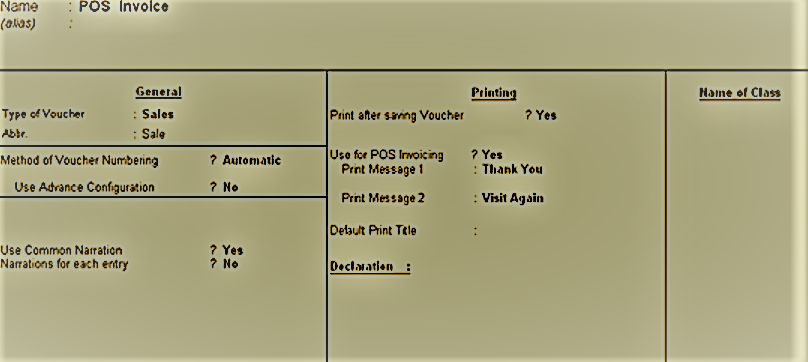 pos voucher in tally erp 9