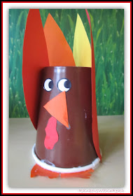 Preschool Thanksgiving Craft: Turkey from Paper Cup via RainbowsWithinReach