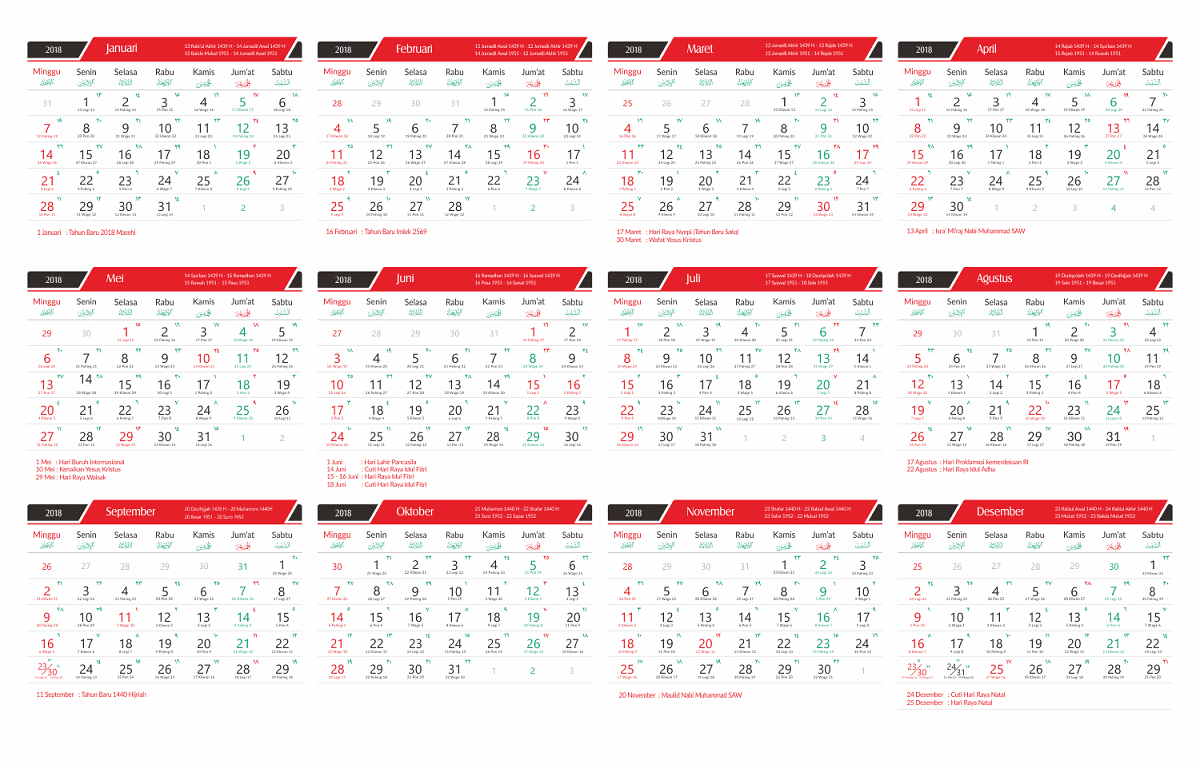 Download Template Kalender 2018 Gratis Jago Desain