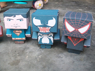 cubeecraft, spiderman, ngabuburit asyik, papercraft, superman