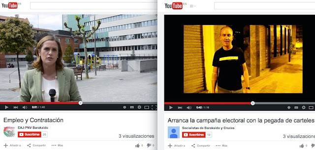 Canales de PSE y PNV en Youtube