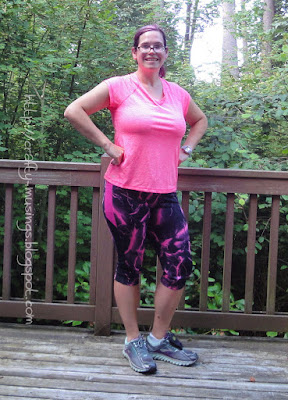 Duathlon Shorts, pink capris, full front view