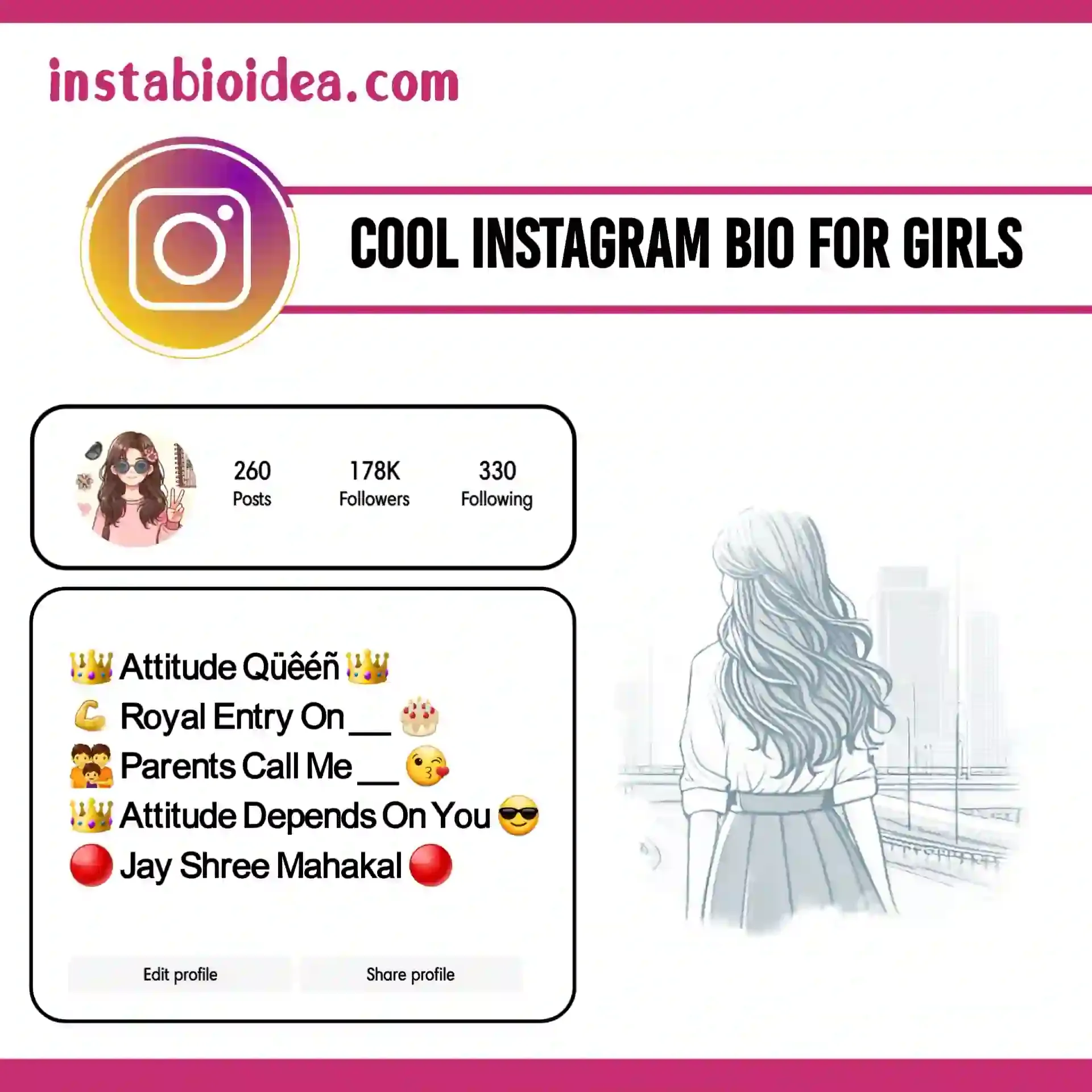 cool instagram bio for girls image