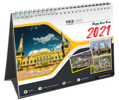  Desain  Kalender  Duduk 2021  dengan CorelDraw Free CDR  