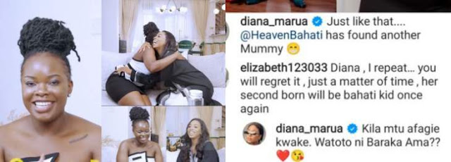 Diana Marua quickly responded to a follower who voiced concern about her tight relationship with Bahati's baby mom, Yvette Obura