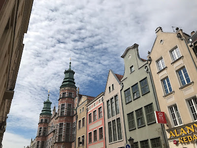 colourful buildings and a blue sky