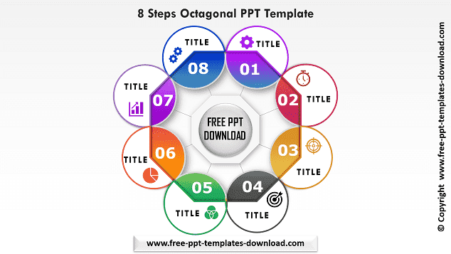 8 Steps Octagonal PPT Template Light