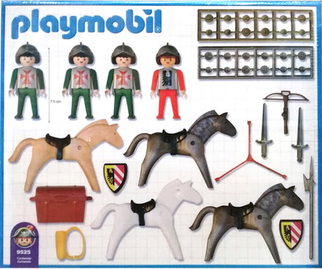 Los caballeros de Nüremberg - 9525 - Playmobil Antex.  Dorso caja  (Playmobil - Antex - Argentina)