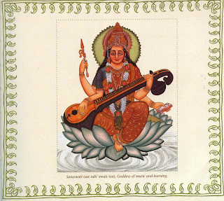 Saraswati (sar rah' swah tee), Goddess of music and learning.