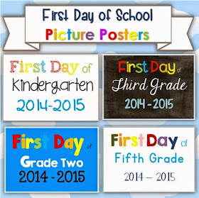 FREE First Day of School Picture Posters 2014-2015