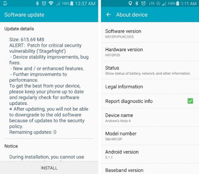 Sprint's Galaxy Note 4 receives Android 5.1.1, important security fix
