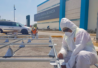 En el Hospital General de Cancún se instala un módulo para diagnosticar Coronavirus en Cancún.