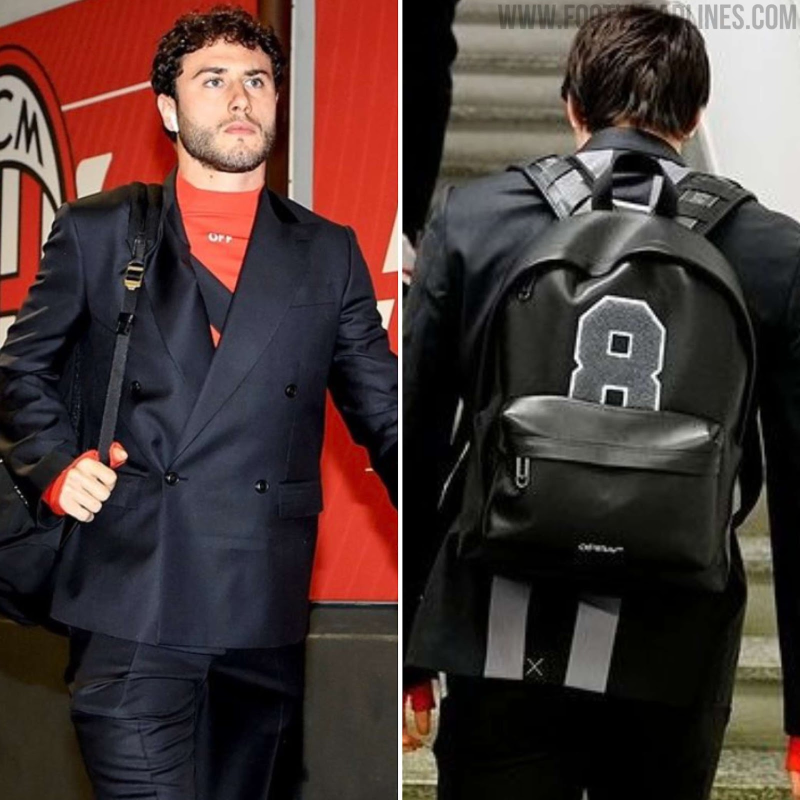 Off-White x AC Milan 2023 Pre-Game Collection - Suit Features Player  Numbers on The Back - Footy Headlines