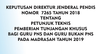 Kesejahteraan tenaga pendidiik dimana pun tempat tugasnya merupakan amana Tunjangan Khusus bagi Guru PNS dan Bukan PNS Madrasah Tahun 2019.